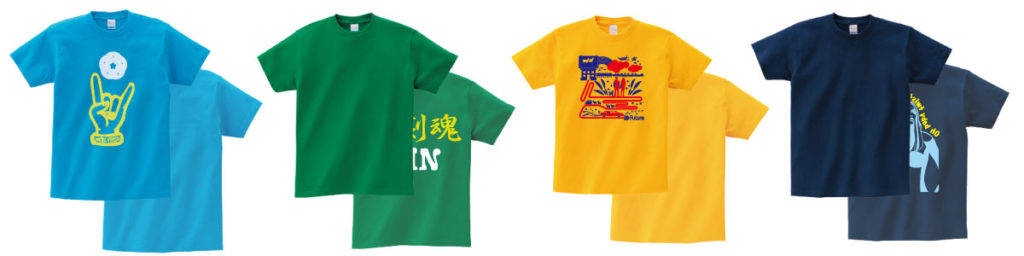 オリジナルドライTシャツ(カスタムTシャツ)のプリント作成プラン画像:1ヶ所2色刷り